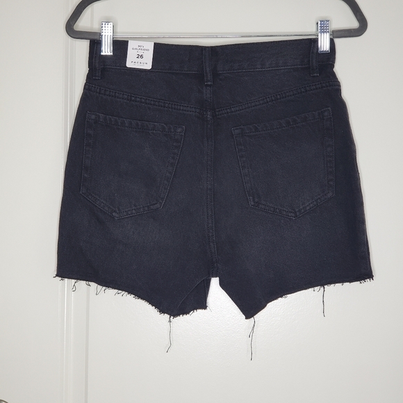 Pacsun Eco Black High Rise Distressed 90s Girlfriend Denim Shorts Jorts - Picture 8 of 10